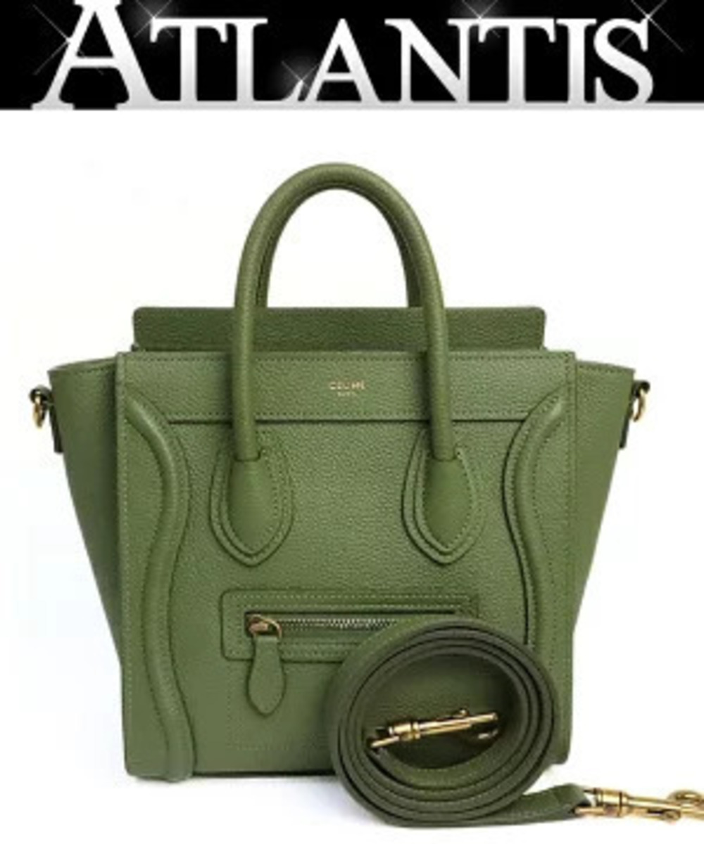 Celine Luggage Tote Shopper Bag Green
